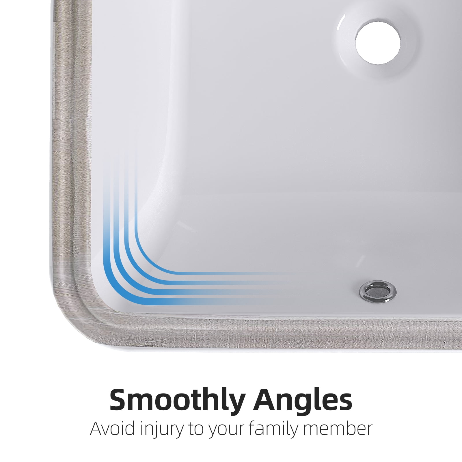 Undermount/Countertop Bathroom Sink, White Sink Undermount/Countertop Bathroom Sink, Porcelain Ceramic Lavatory Bathroom Vanity Sink with Overflow