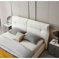 thumbnail image 3 of Mofit Home, Enzo Leather Modern Platform Bed - Luxurious Bedroom Furniture with Upholstered Headboard, King Size, and Easy Assembly - Classic Beige & Brown Color, 3 of 6