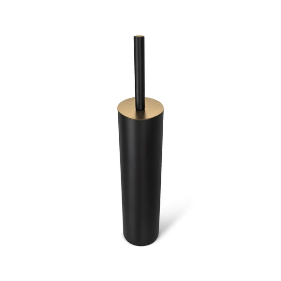 Cepillo para Baño Escobilla para Inodoro Cepillo para Lavar Baño Slim Soporte Negro Mate con Dorado
