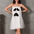 thumbnail image 3 of Gupgi Robe Cosplay Fantôme d'Halloween pour Femmes Robe Courte en Maille Blanche Robe Babydoll Sans Bretelles, 3 of 9