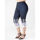 thumbnail image 1 of Leggings Recortados Diseño Impreso Floral Tamaño Grande Rosegal Leggings de talla grande, 1 of 5
