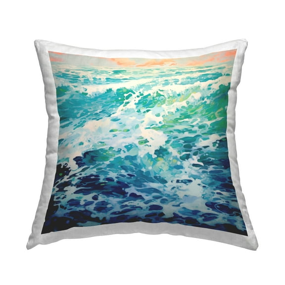 Stupell Industries Cascading Ocean Splash Decorative Printed Throw Pillow Design by Irena Orlov .