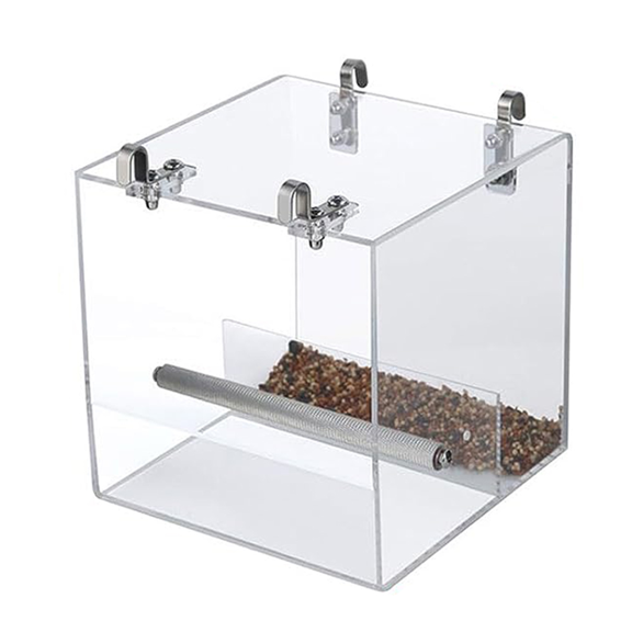 No Mess Bird Feeder for Cage Automatic Cage, Acrylic Parrot Food