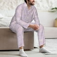 thumbnail image 7 of Yiaed Shells Pearl Print Men’s Pajamas Set - Long Sleeve Button Down Sleep Shirt and Pajama Bottoms Sleepwear Set Mens Pjs Sets Men's Pajama Bottoms-Medium, 7 of 7
