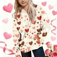thumbnail image 2 of Lorytime Girl Hoodies with Pockets Valentine Long Sleeve Crewneck Sweatshirts Hearts Pullover Fashionable Tops 7-8 Years, 2 of 6