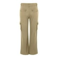 thumbnail image 6 of OSOLU Solid Color Women Cozy Mid-Waist Cargo Jeans Stretch Wide Leg Denim Pants With Pockets Trousers Daily Relaxed Fit Breathable Bottoms, 6 of 7