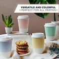 thumbnail image 4 of Disposable Coffee Cups With Lids - 12 oz To Go Coffee Cup With Lid (80 Set). Durable Togo Travel Paper Hot Cups Insulated For Hot and Cold Beverage Drinks, No Sleeves Needed (Assorted), 4 of 6