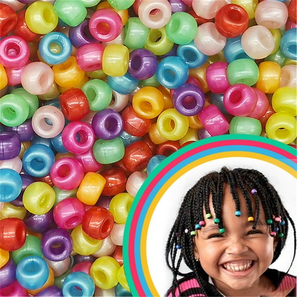 hanxiulin Perles Paillettes Perles Perles pour Cheveux Perles d'Artisanat Perles Multicolores pour Enfants Perles Bricolage Perles bracelet Perles d'Artisanat