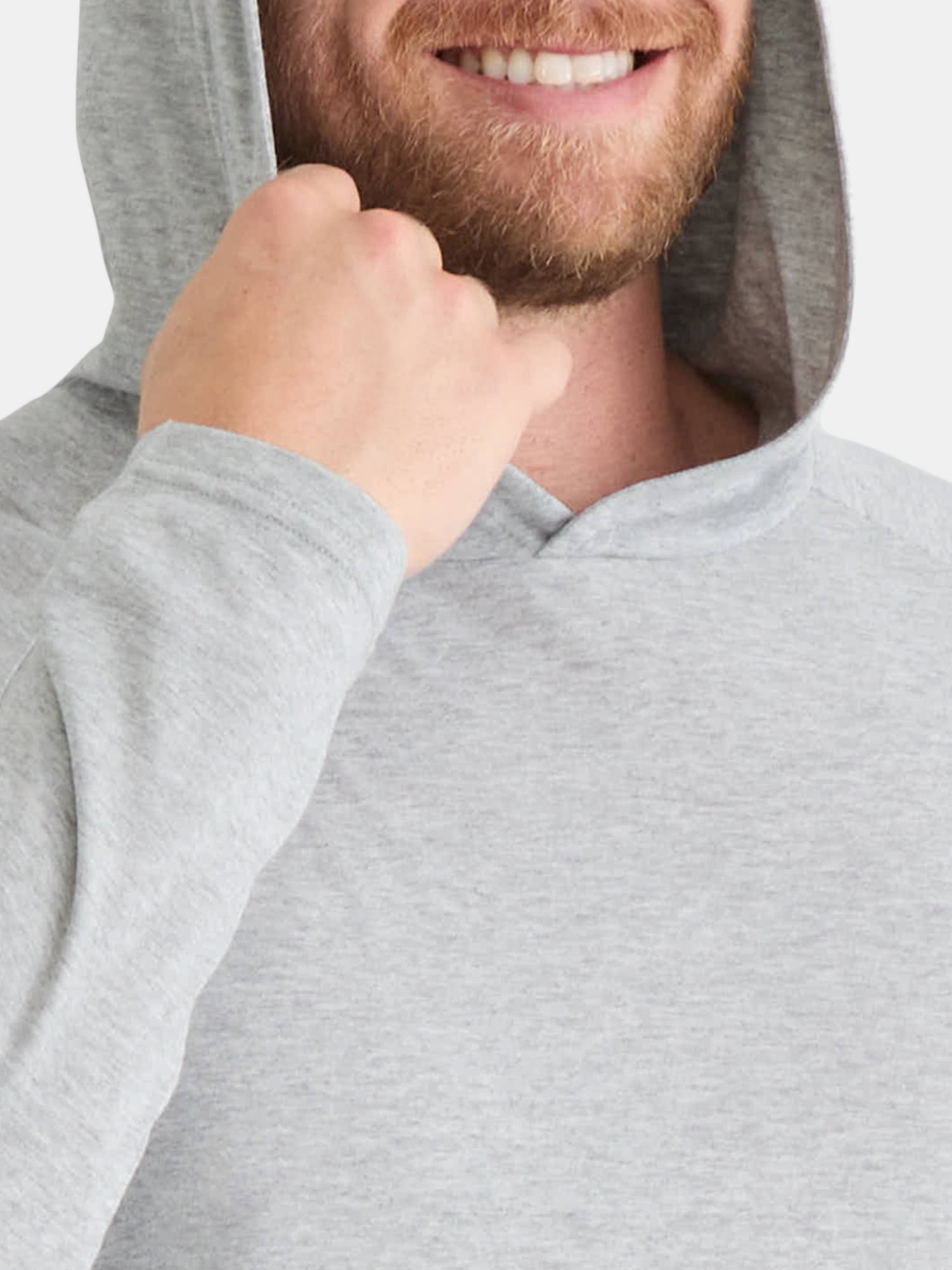 Athletic Works Men's Tri Blend Long Sleeve T-Shirt Hoodie, Sizes S-3XL