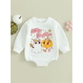 thumbnail image 2 of Liacowi Baby Girls Halloween Romper Letter Pumpkin Ghost Print Long Sleeve Bodysuits 3 6 12 18 Months Newborn Spring Autumn Infant Halloween Costume, 2 of 8