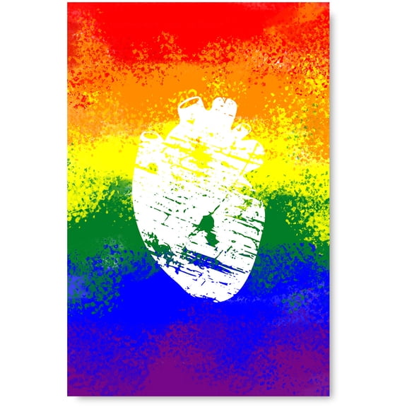 Awkward Styles Heart Canvas Rainbow Canvas LGBTQ Pride Flag Home Decor Ideas Gay Love Illustration LGBTQ Flag Canvas Decor Rainbow Flag Canvas Art Colorful Decor Heart Modern Decor Ready to Hang