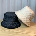 thumbnail image 2 of CoCopeaunts Thickened Down Plaid Women Bucket Hat Lamb Wool Brim Add Cotton Fisherman Hat for Men Winter Outdoor Keep Warm, 2 of 8