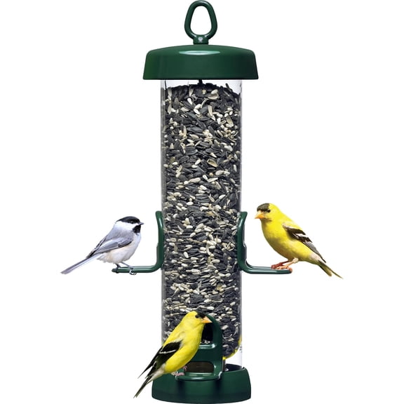 Brome Tube Solution 150 Wild Bird Feeder w/4 Seed Ports, 2.6-Pound Seed Capacity, Pole-mountable