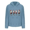 thumbnail image 5 of yoeyez Christmas Hoodie Sweatshirts for Women Xmas Fuzzy Fleece Sweatshirt Faux Shearling Warm Sherpa Pullover Tops with Hood Blue,L, 5 of 5