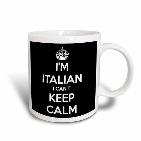 Raffaellesco Italian Ceramic - 3dRose I Cant Keep Calm Im Italian Black, Ceramic Mug, 11-ounce