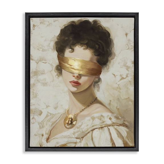Stupell Industries Crypto Veil Portrait Black Framed Floater Canvas Wall Art, design by Svetlana Aleynikova