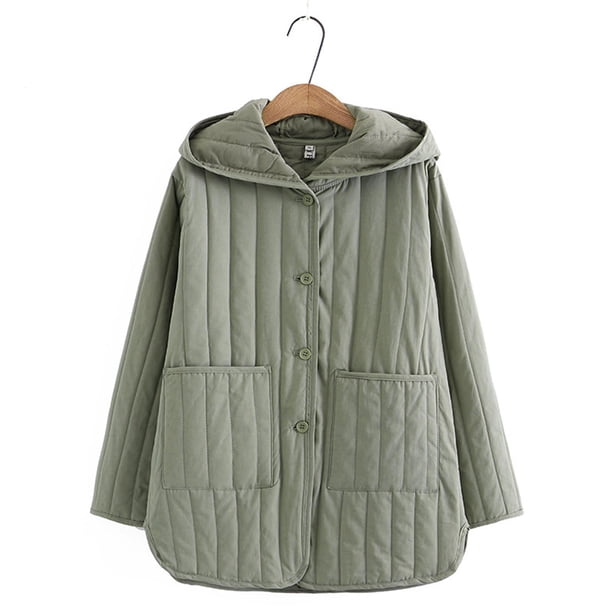 Parkas de manga larga para mujer, chaquetas acolchadas cálidas para mujer, chaqueta acolchada lisa de manga larga con estampado floral, abrigos con bolsillos, blusa para mujer