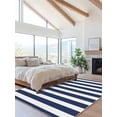 thumbnail image 2 of Navy Blue Striped Area Rug for Bedroom 2.7x5 Ft White Striped Geometric Super Soft fuzzy Throw Rug Non-Slip Fluffy Plush Indoor Floor Carpet for Living Room Nursery Home Decor, 2 of 8