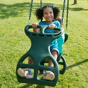 Swing-N-Slide Grandview Twist Deluxe Backyard Swing Set with Tube Slide، Curved Slide، Wood Roof، Monkey Bars and Swings