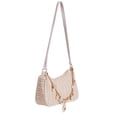 thumbnail image 6 of LAVA Women Straw Woven Shoulder Bag Summer Beach Handbag with Seashell Pearl Beaded Chain For Summer, Beach Vacation, Daily Use (White), 6 of 7