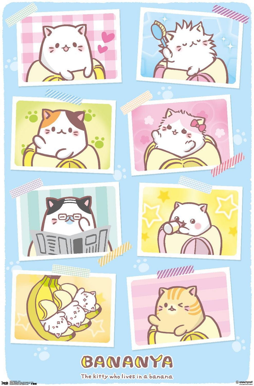 Bananya - Grid Wall Poster, 22.375" x 34"