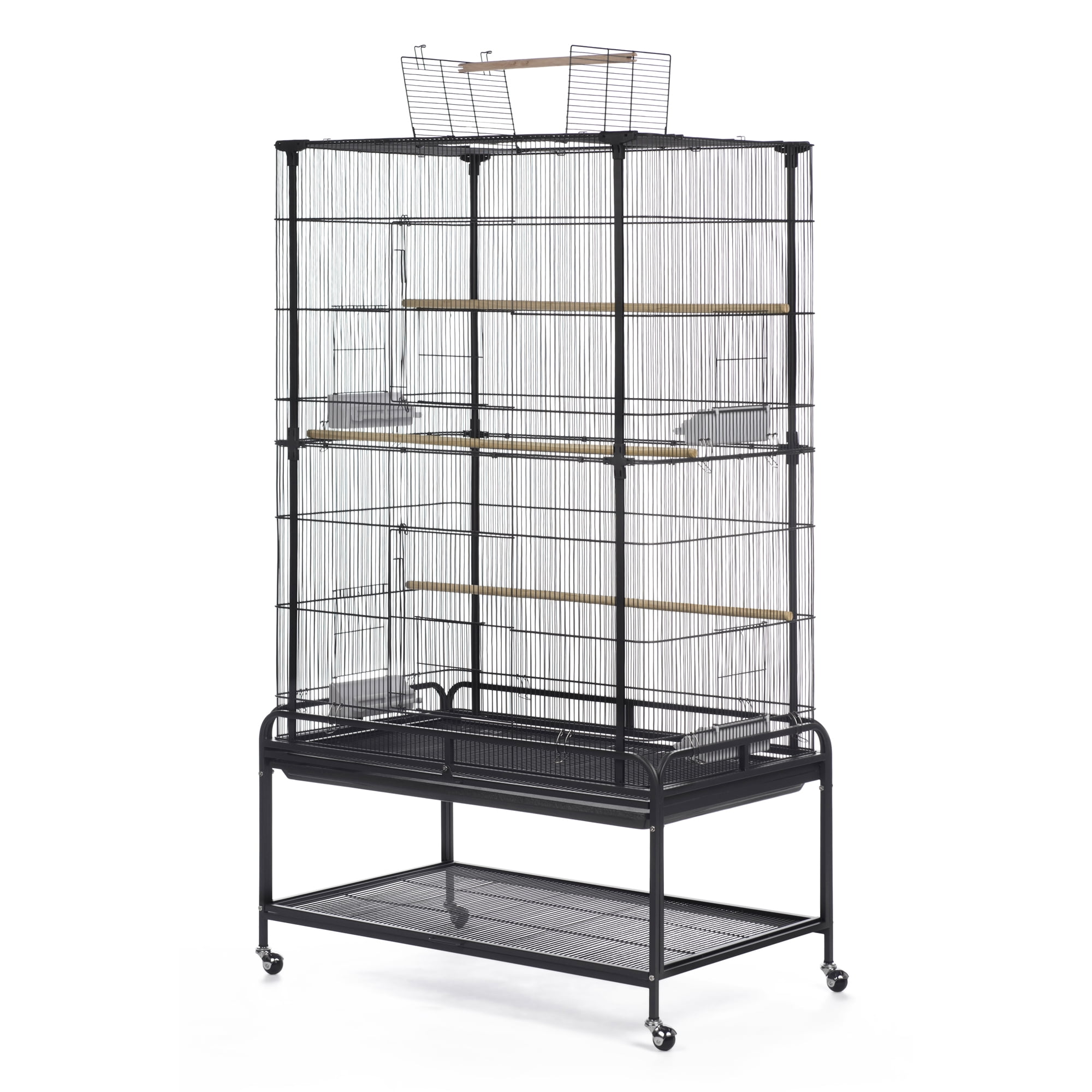 Prevue Pet Products Playtop Flight Bird Cage with Metal Stand in Black Finish F085