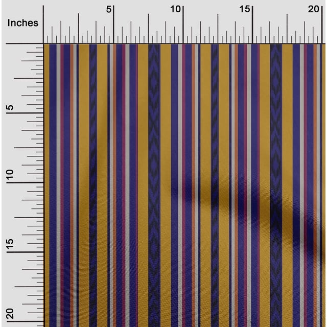 oneOone Cotton Silk Fabric Stripe Ikat Print Sewing Fabric BTY 42 Inch Wide