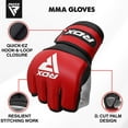 thumbnail image 6 of RDX MMA Gloves for Martial Arts Grappling Training Mitts Red XL, 6 of 8
