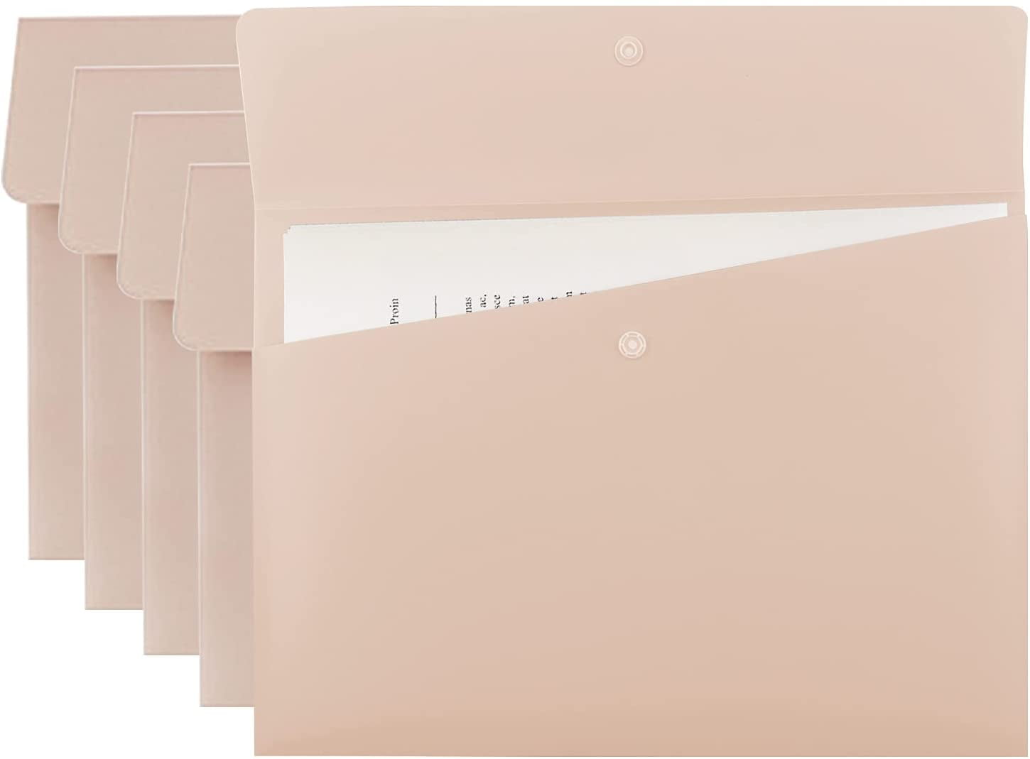 Pack of 2 A4 Zip-Seal Clear Document Filing Plastic Wallets Folders Pink Green 