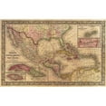 thumbnail image 3 of Mitchell 18x13 Black Modern Framed Museum Art Print Titled - 1866 Mitchell Map of Mexico and the West Indies Antiqued, 3 of 5