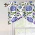 thumbnail image 5 of Retro Purple Tie Up Window Valance Hydrangeas Floral Leaf Country Plant Farmhouse Tie-up Valance for Kitchen Windows Adjustable Small Curtain Balloon Shades for Kitchen Bathroom Cafe 54x18inch, 5 of 9