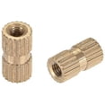 thumbnail image 4 of HUGFEGWE M4x12mm Female Thread Knurled Nuts Hx6mm OD Brass Threaded Insert Embedment Nuts Hydraulic Welded Joint Injection Molding Assortment Kit for 3D Printing Injection Molding 80PCS CJB91-24957, 4 of 7