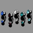 thumbnail image 3 of 10 Unids De De Imitación De Cristal Piercings Cuerpo Joyería Navel Barbell 14, 3 of 7