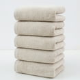 thumbnail image 1 of Paquete de 5 Toallas Faciales de Algodón | Toallitas Absorbentes de Secado Rápido | Tejido Natural, Suave y Transpirable | Blanco, Beige y Gris | Toallas de Baño Ecológicas y Duraderas para Viajes, E, 1 of 6