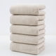 thumbnail image 1 of Paquete de 5 toallas faciales de algodón | Toallitas suaves y absorbentes en blanco, beige y gris | Tejido natural transpirable de secado rápido | Ligeras y duraderas para viajes, exteriores y uso, 1 of 8