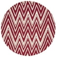 thumbnail image 2 of SAFAVIEH Cambridge Sam Geometric Wool Area Rug, Red/Ivory, 6' x 6' Round, 2 of 8