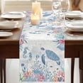 thumbnail image 3 of Table Runners 108 Inches Long Dress Scarves, Sea Turtle Coastal Farmhouse Coffee/Dining/Kitchen Table Runner for Living Room, Beach Nautical Ocean Coral Seahorse 13x108 Inch, 3 of 9