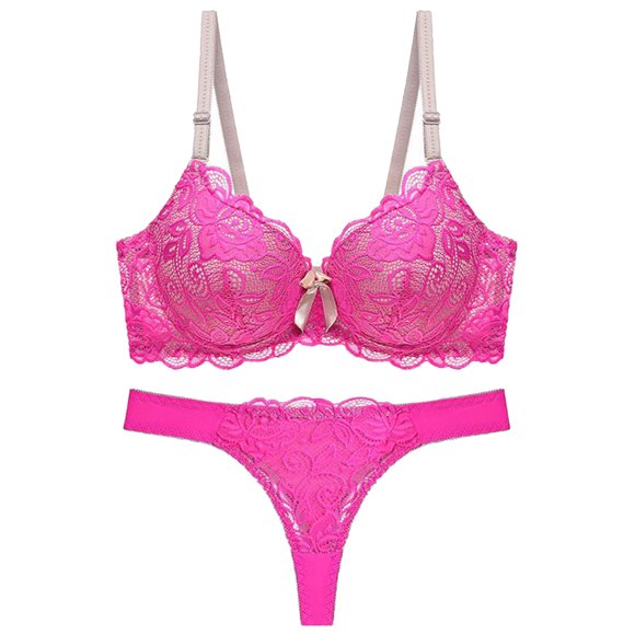 MIASHUI Bras for Women Thin Cup Lace Bra Set Shaped Push Up Underwear Set