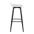 thumbnail image 3 of LumiSource Black Steel, White PVC Ale Fixed-Height Bar Stool - Set of 2, 3 of 7