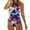Purple, variant on Swin Suit Swimsuits for Women Sporty Two Piece Bathing Suits with Wave Print Double Straps Swimwear Junior Teen Bikini Set Khaki,XXL