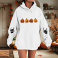 thumbnail image 2 of Chandail à Capuche d'Halloween pour Femmes, Chandail Confortable, Veste Imprimé Citrouille Mignonne, Design Mains, Tenue Décontractée Automne, 2 of 4