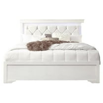 POMPEI METALLIC WHITE QUEEN BED WITH LED