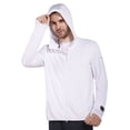 thumbnail image 1 of BALEAF Men's Long Sleeve running Shirts Full Zip UPF 50+ Jacket Hoodie with Pocket for Hiking Workout White XXL, 1 of 7