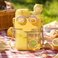 thumbnail image 6 of KOYPTL Cute Water Bottle 26oz Kawaii Water Bottle Funny Bear Water Bottles with Straw and Strap Dual Compartments Leak-proof Plastic Drinking Cup for Sport Travel, 6 of 6