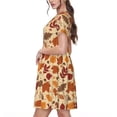 thumbnail image 2 of Lsque Autumn Leaves 2 Print Women's Casual Dress T-Shirt Summer Short Sleeve Scoop Neck Swing Dresses, 2 of 6