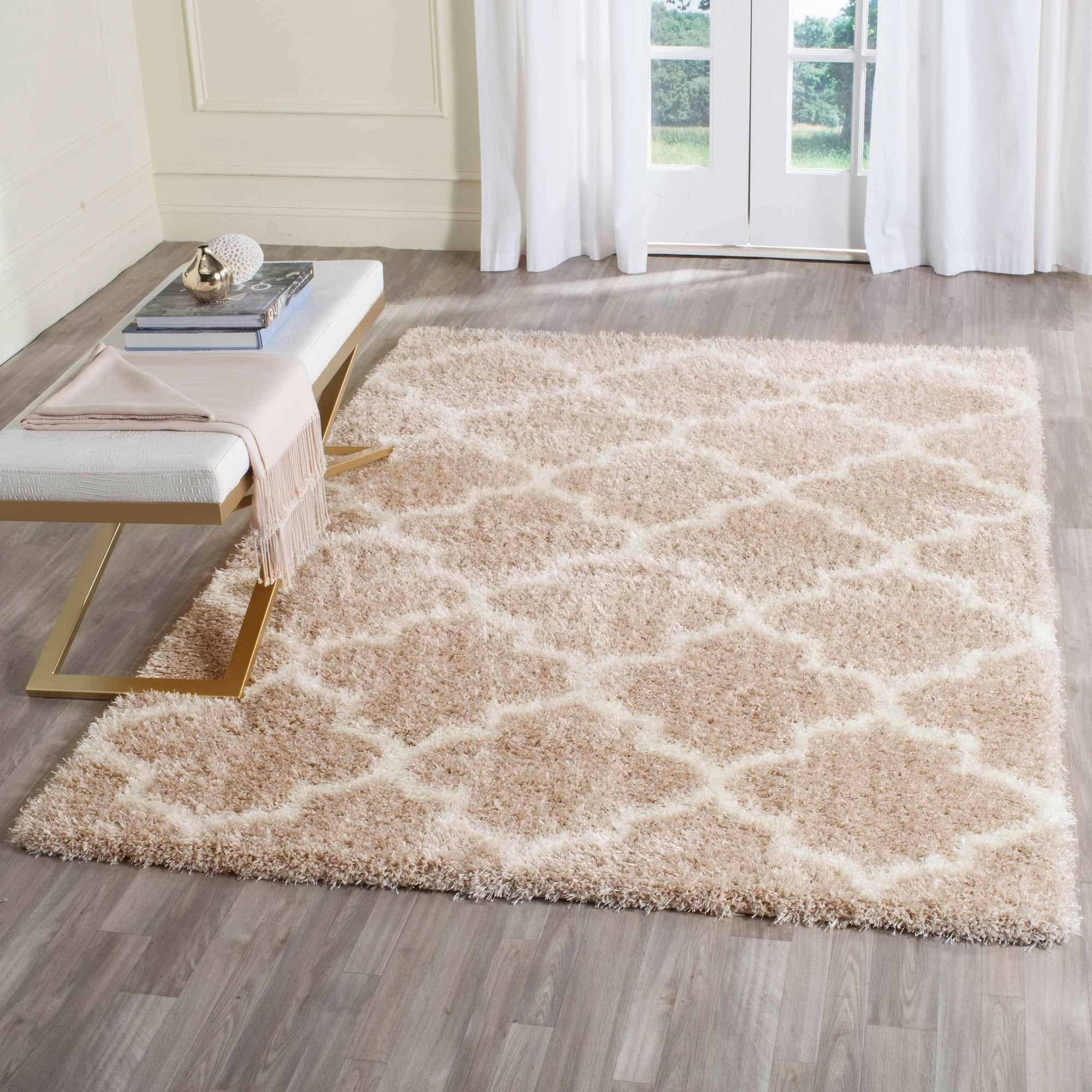 Safavieh Montreal Lennart Geometric Quatrefoils Shag Area Rug Walmart