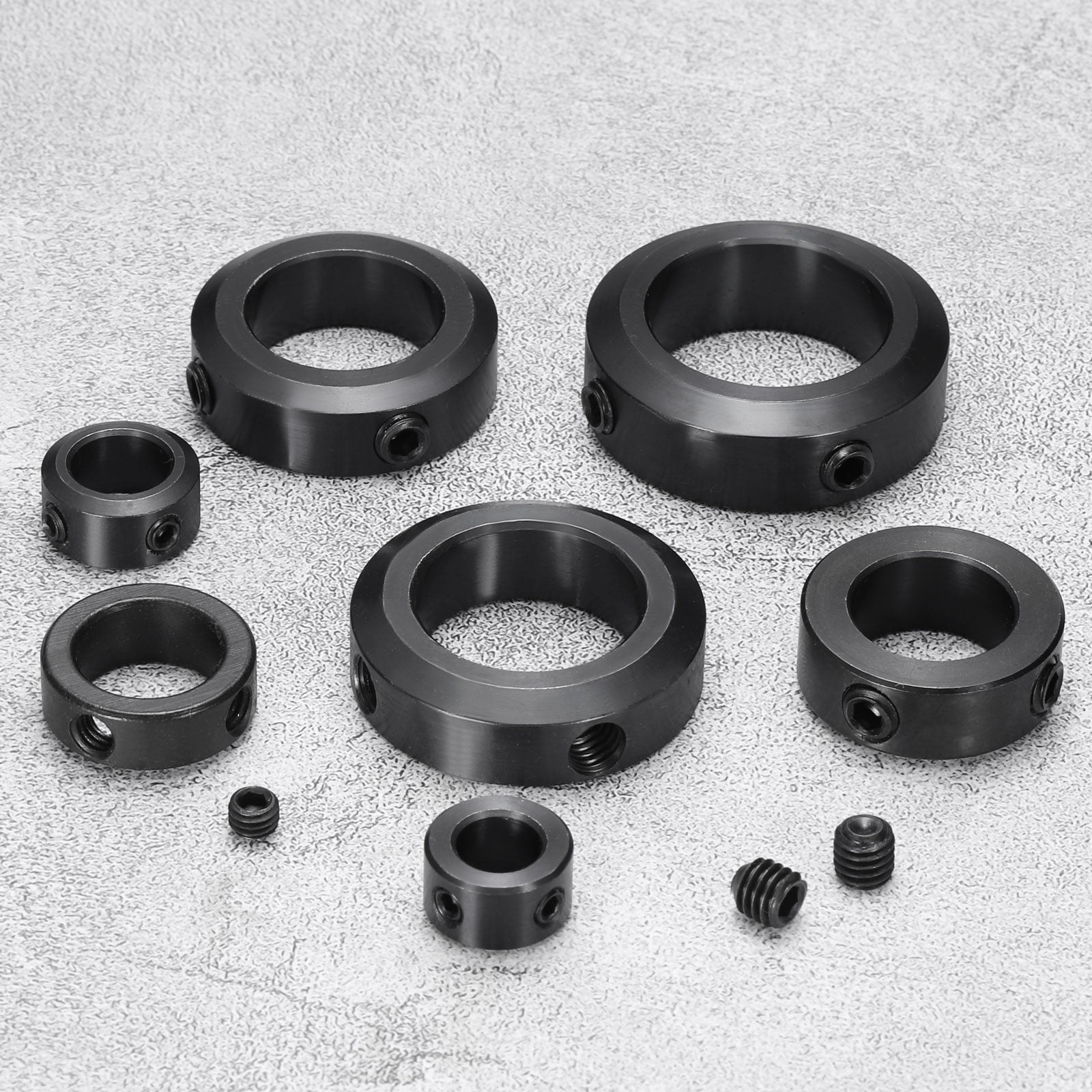 Uxcell 4pack Set-Screw Collars 25mm Bore, 1045 Steel Shaft Collars, 38mm OD, 12mm Width Axle Collar Clamp for Linear Rod Shaft Guide