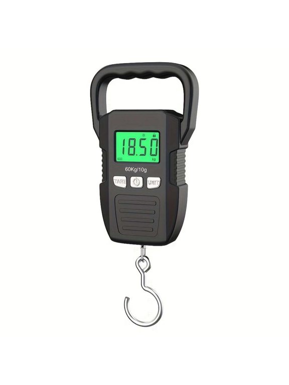 Digital Luggage Scale, 60kg/10g Hanging Scale with USB Charging & Wide Handle, Portable Travel Weight Scale with Backlit LCD & Tare Function for Suitcases Shopping Postal