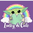 thumbnail image 2 of Girl's Star Wars: The Mandalorian Grogu St. Patrick's Day Rainbow Lucky and Cute  Graphic Tee Purple Berry Medium, 2 of 4