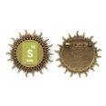 thumbnail image 1 of S azufre, elemento químico ciencia Pin de gancho de metal vintage con forma de sol Unbranded M, 1 of 3